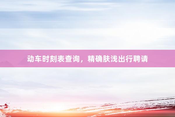 动车时刻表查询,精确肤浅出行聘请